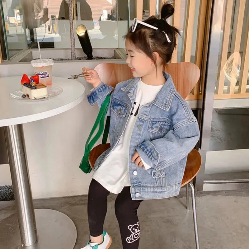 Adorable Rabbit Denim Jacket for Girls, Perfect Spring/Autumn Birthday Gift - Suitable for 1,2,3,4,5,6,8,10 Years Old Little Princess
