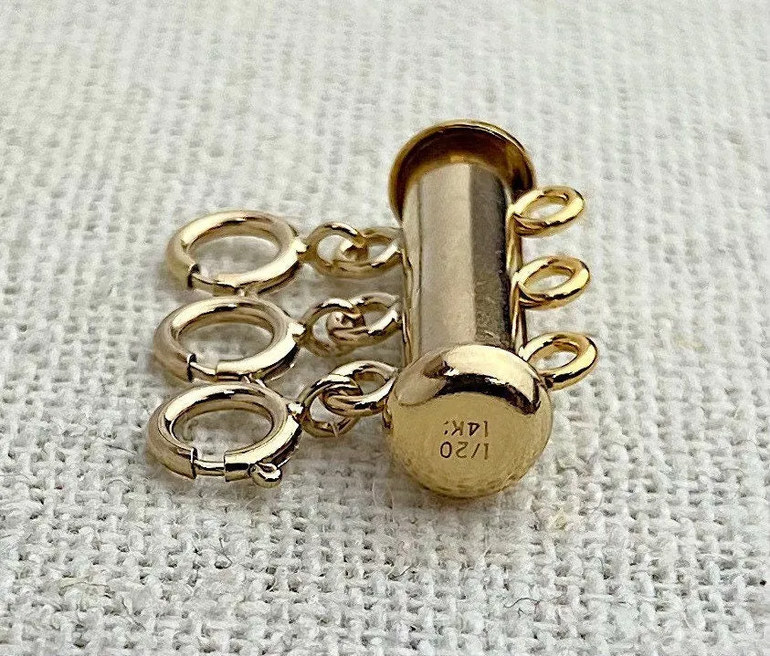 14k GF 3 Row Layered Necklace Clasp