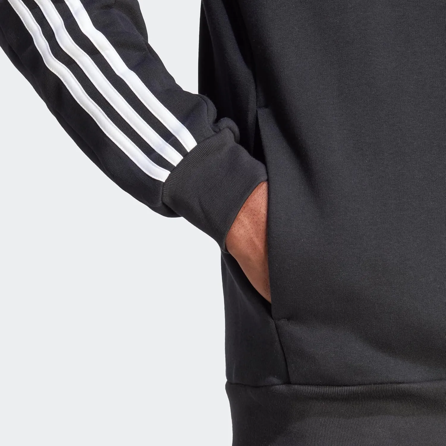 adidas Men's Essentials 3-Stripes Fleece Full-Zip Hoodie