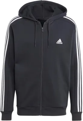 adidas Men's Essentials 3-Stripes Fleece Full-Zip Hoodie