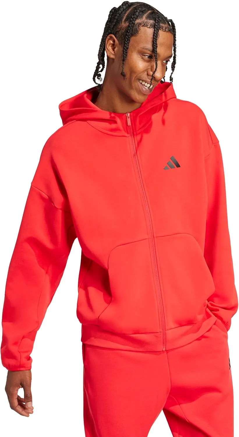 adidas Men's Future Icons Small Logo Full-Zip Hoodie
