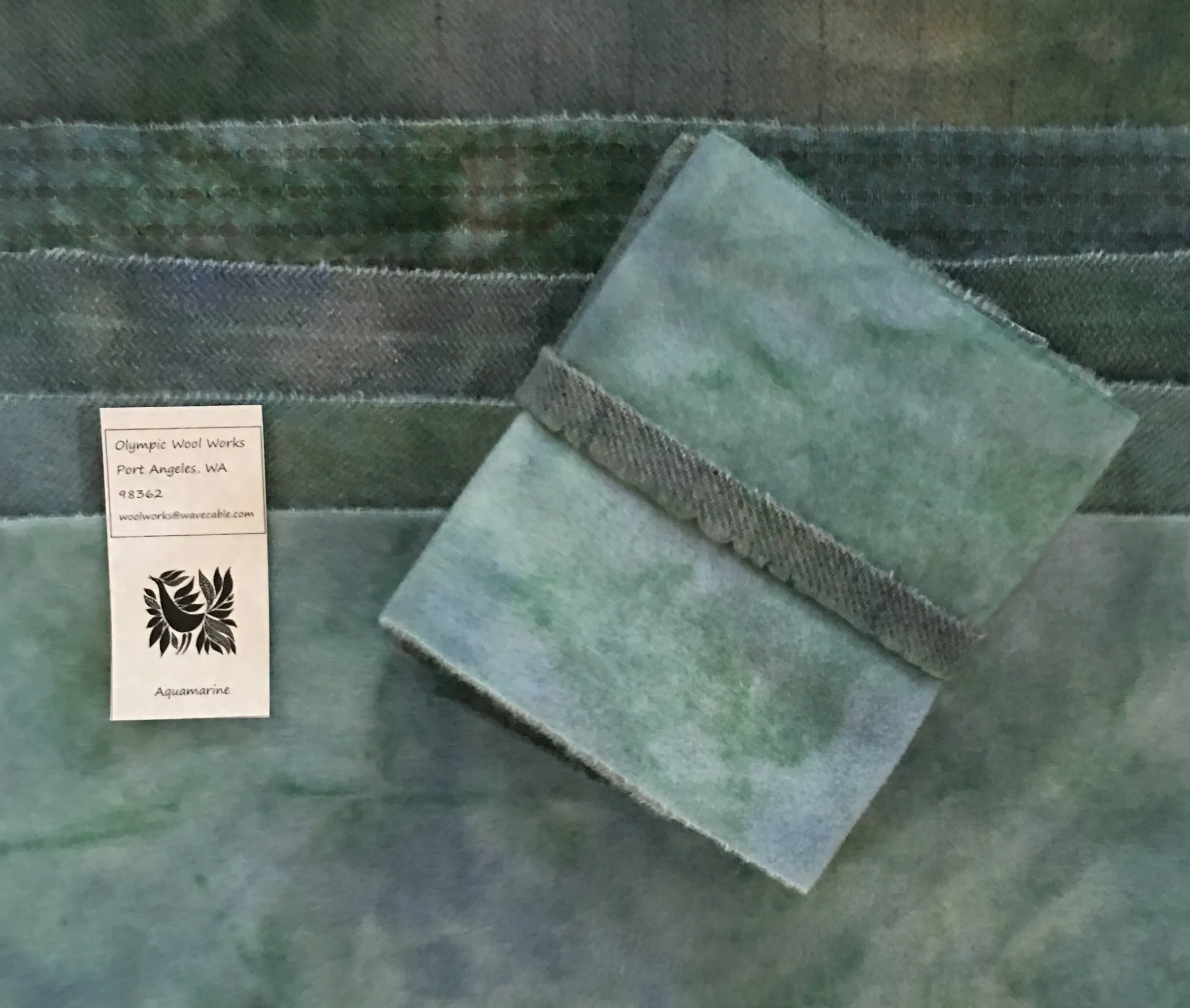 AQUAMARINE Hand Dyed Wool Bundle for Primitive Rug Hooking and Wool Applique