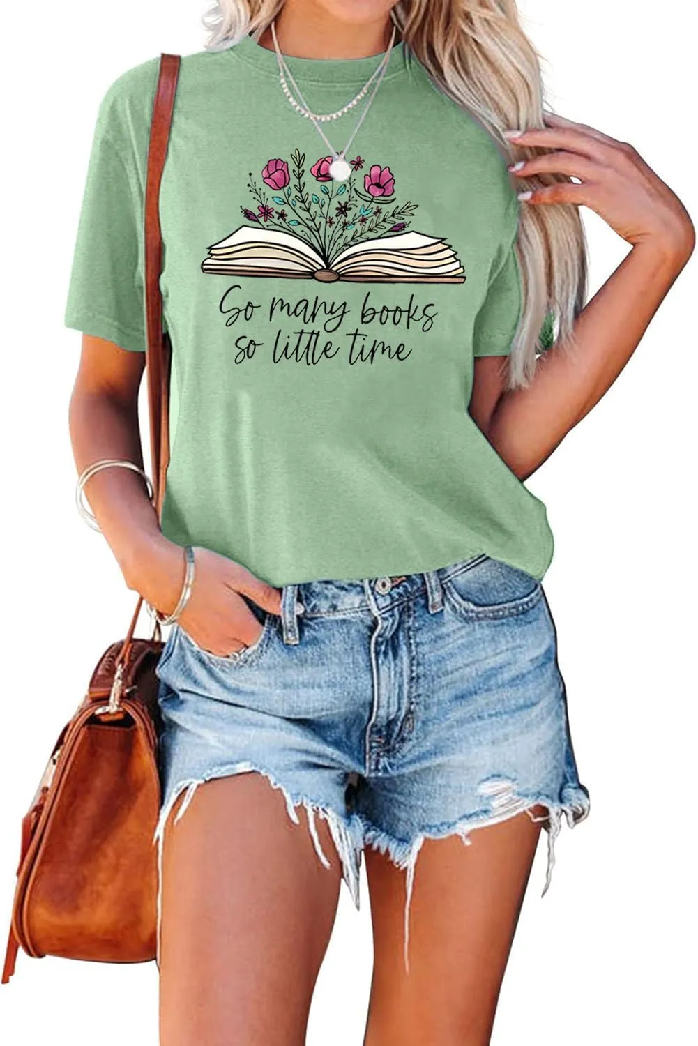 Book Lovers Women's Funny Wildflowers Reading Shirt - Cute Book Lover Bookworm Teacher Short Sleeve Tee