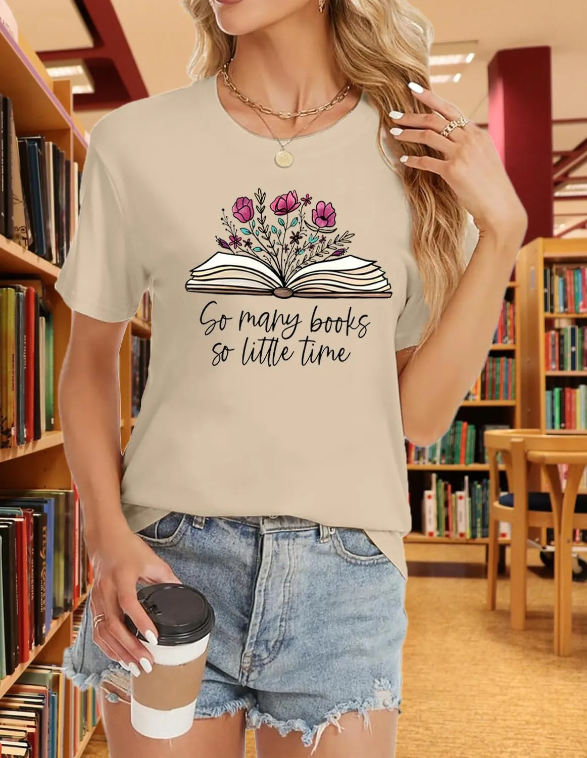 Book Lovers Women's Funny Wildflowers Reading Shirt - Cute Book Lover Bookworm Teacher Short Sleeve Tee