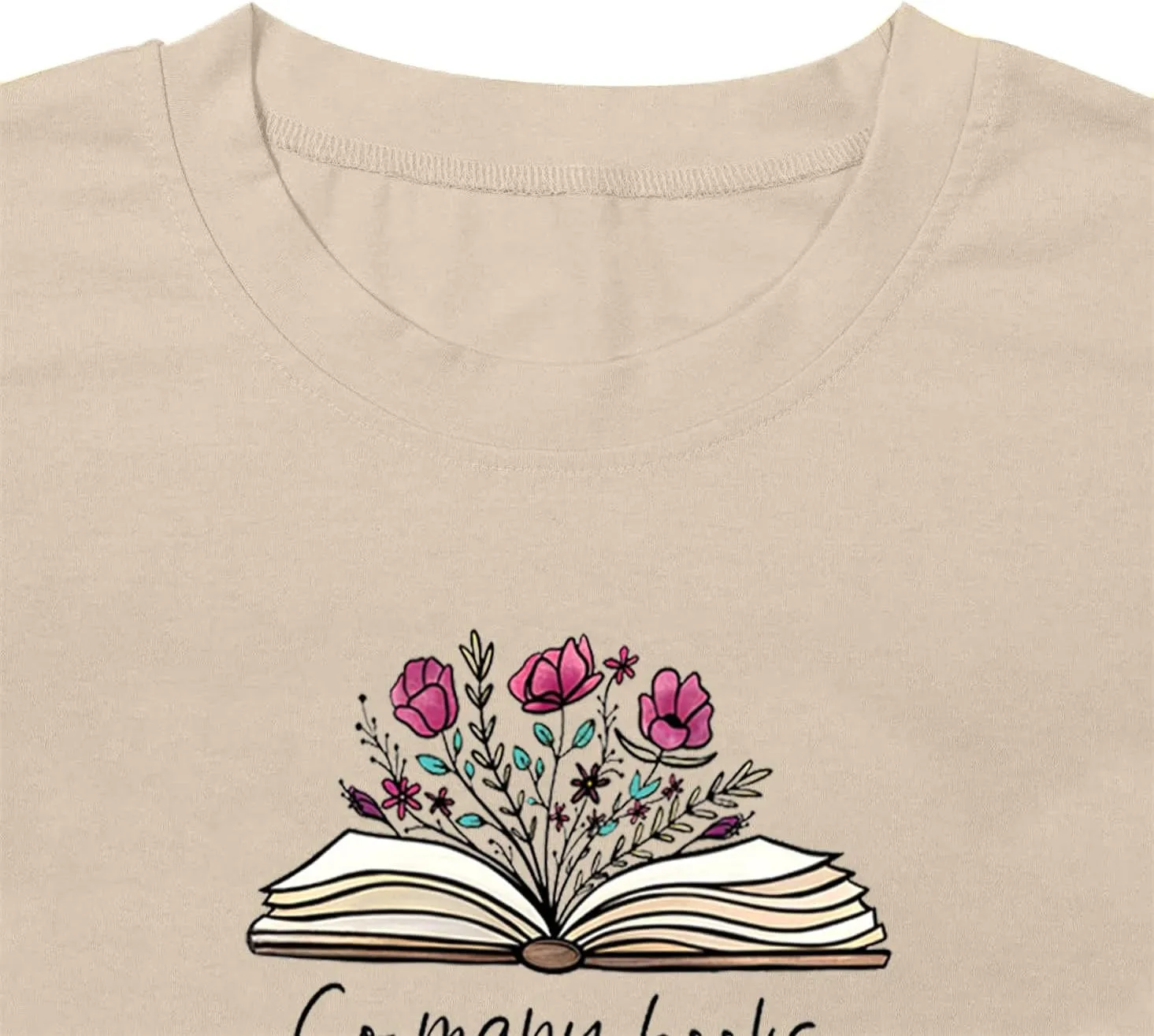Book Lovers Women's Funny Wildflowers Reading Shirt - Cute Book Lover Bookworm Teacher Short Sleeve Tee