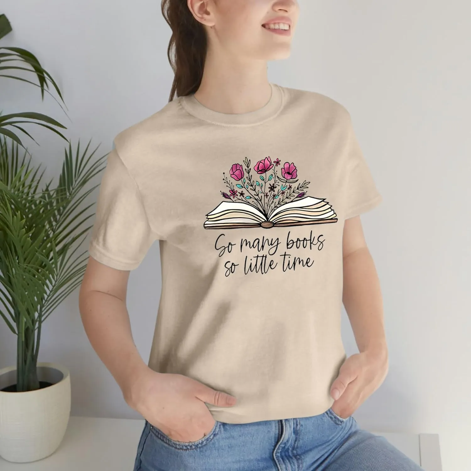 Book Lovers Women's Funny Wildflowers Reading Shirt - Cute Book Lover Bookworm Teacher Short Sleeve Tee