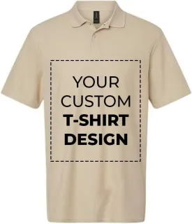 Custom Personalized Adult Customized Cotton Pique Half Sleeve Golf Polo Neck Unisex T-Shirt with Photo Text Logo Name
