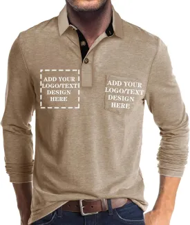 Custom Polo Shirts for Men Casual Short/Long Sleeve Personalized Tee Shirts Customized Golf T Shirt with Pockets