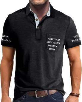 Custom Polo Shirts for Men Casual Short/Long Sleeve Personalized Tee Shirts Customized Golf T Shirt with Pockets