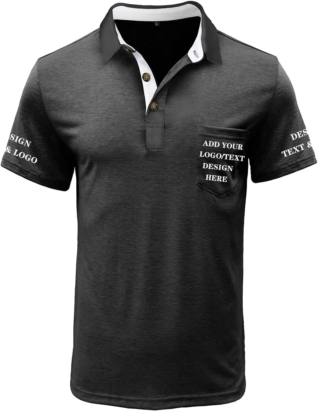 Custom Polo Shirts for Men Casual Short/Long Sleeve Personalized Tee Shirts Customized Golf T Shirt with Pockets