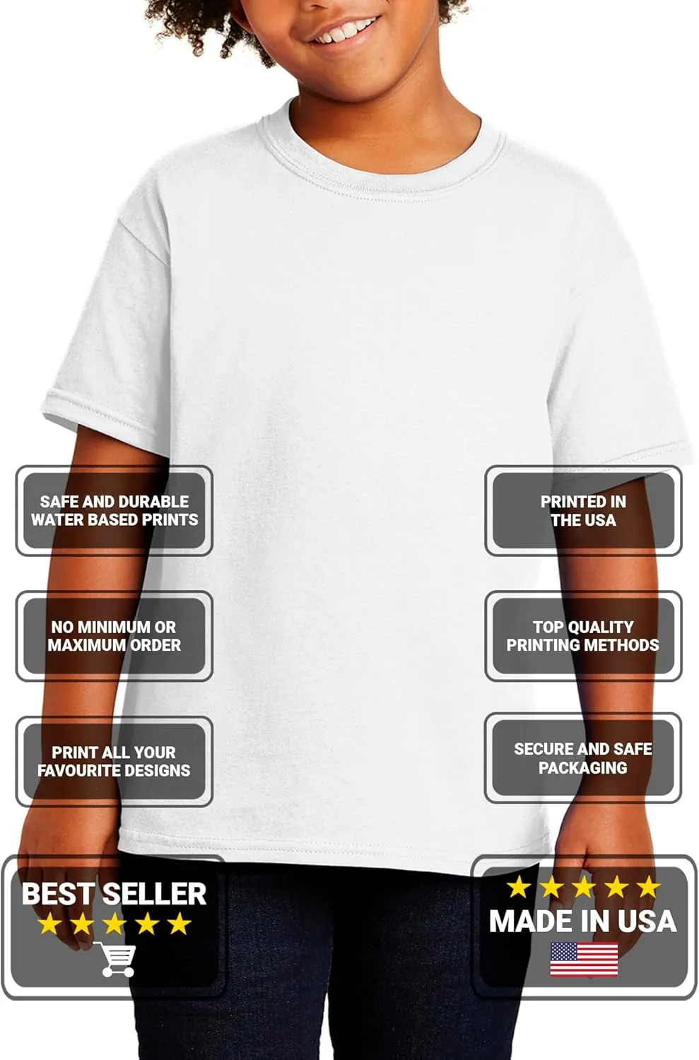 Custom Shirt for Kids Boys Girls Personalized Your Own Image Photo Text T-Shirt Front/Back Print