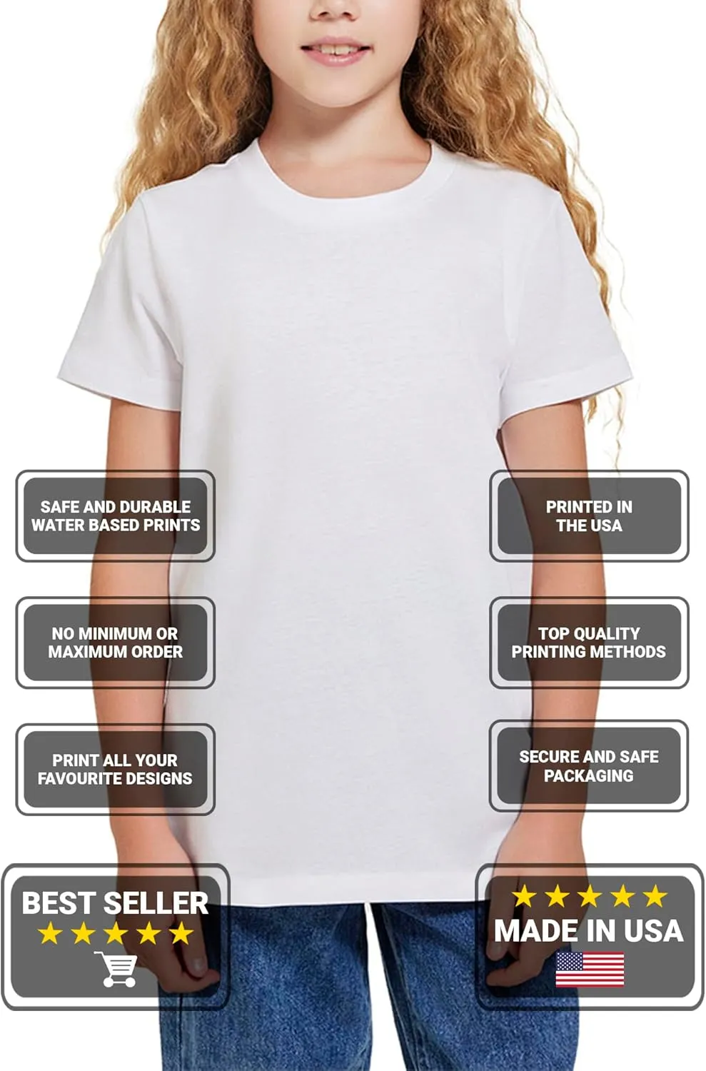 Custom Shirt for Kids Boys Girls Personalized Your Own Image Photo Text T-Shirt Front/Back Print