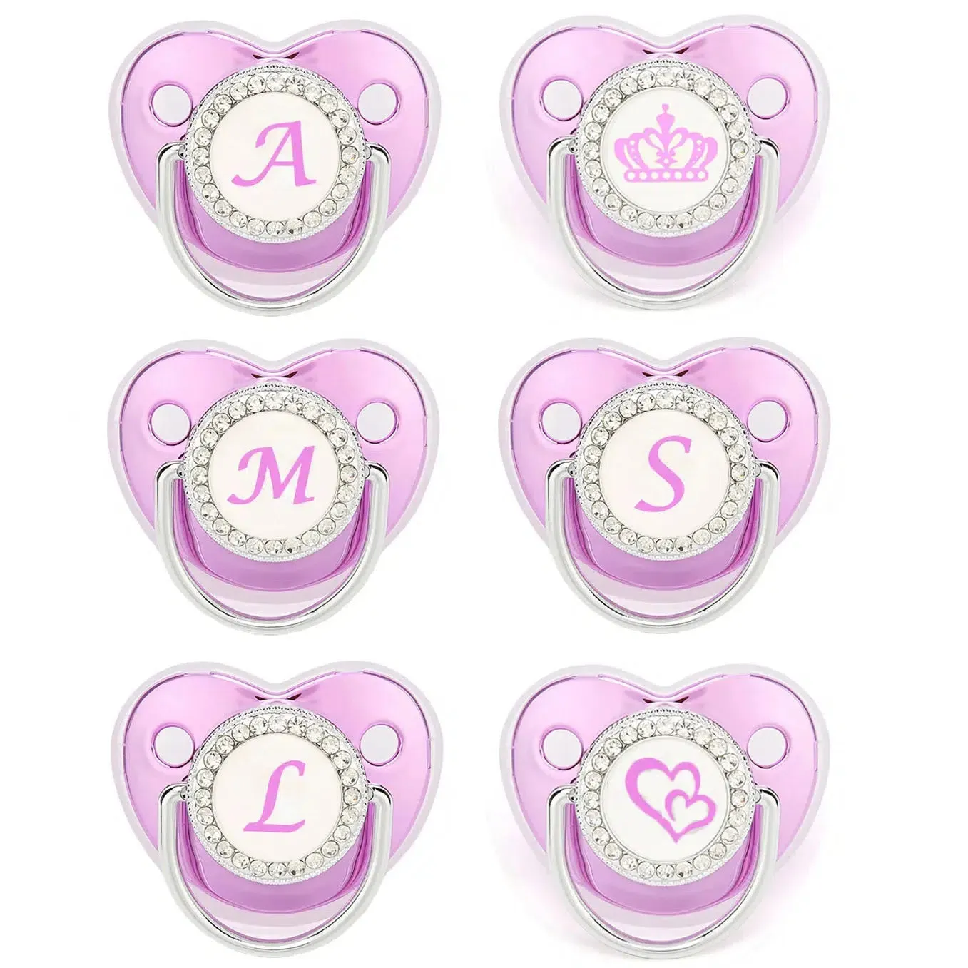 Customized Metallic Purple Baby Bling Pacifier