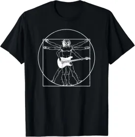 Electric guitar musician gift: Da Vinci drawing T-Shirt