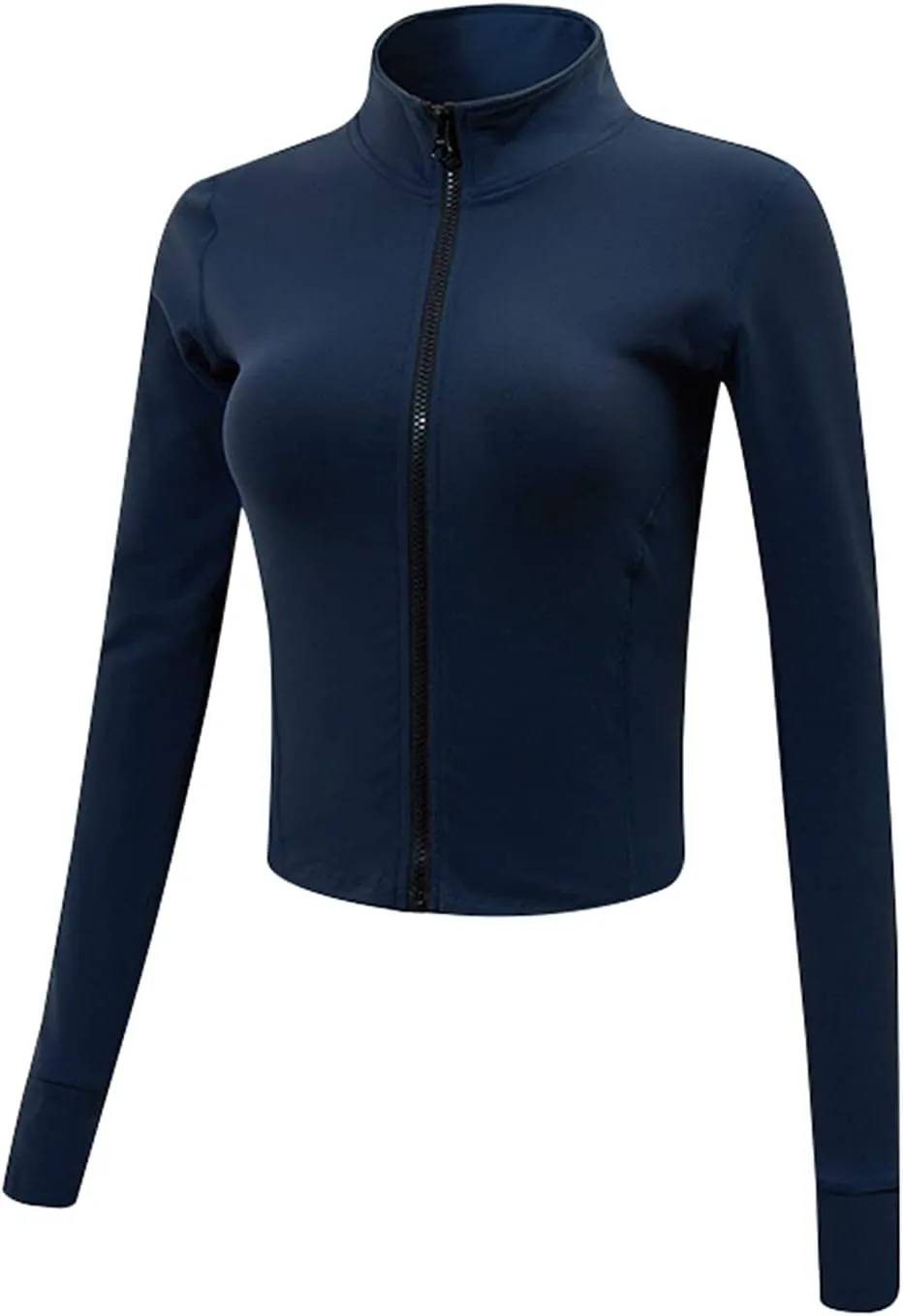 Gihuo Women's Athletic Full Zip Lightweight Workout Jacket with Thumb Holes