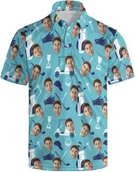 Golf Polo Shirts for Men Funny Print Quick Dry Short Sleeve Performance Golf Shirts Moisture Wicking Polo Shirts