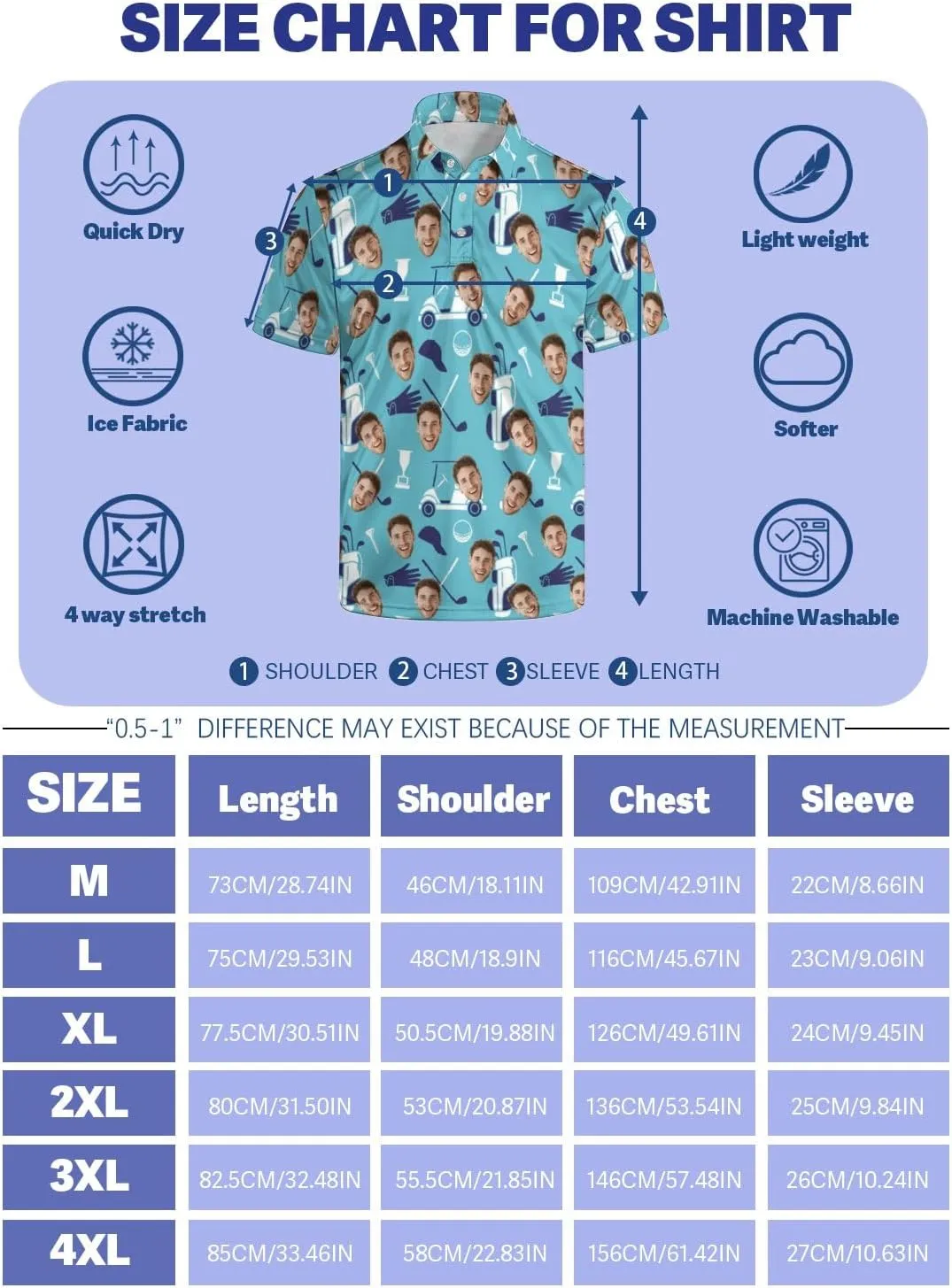 Golf Polo Shirts for Men Funny Print Quick Dry Short Sleeve Performance Golf Shirts Moisture Wicking Polo Shirts