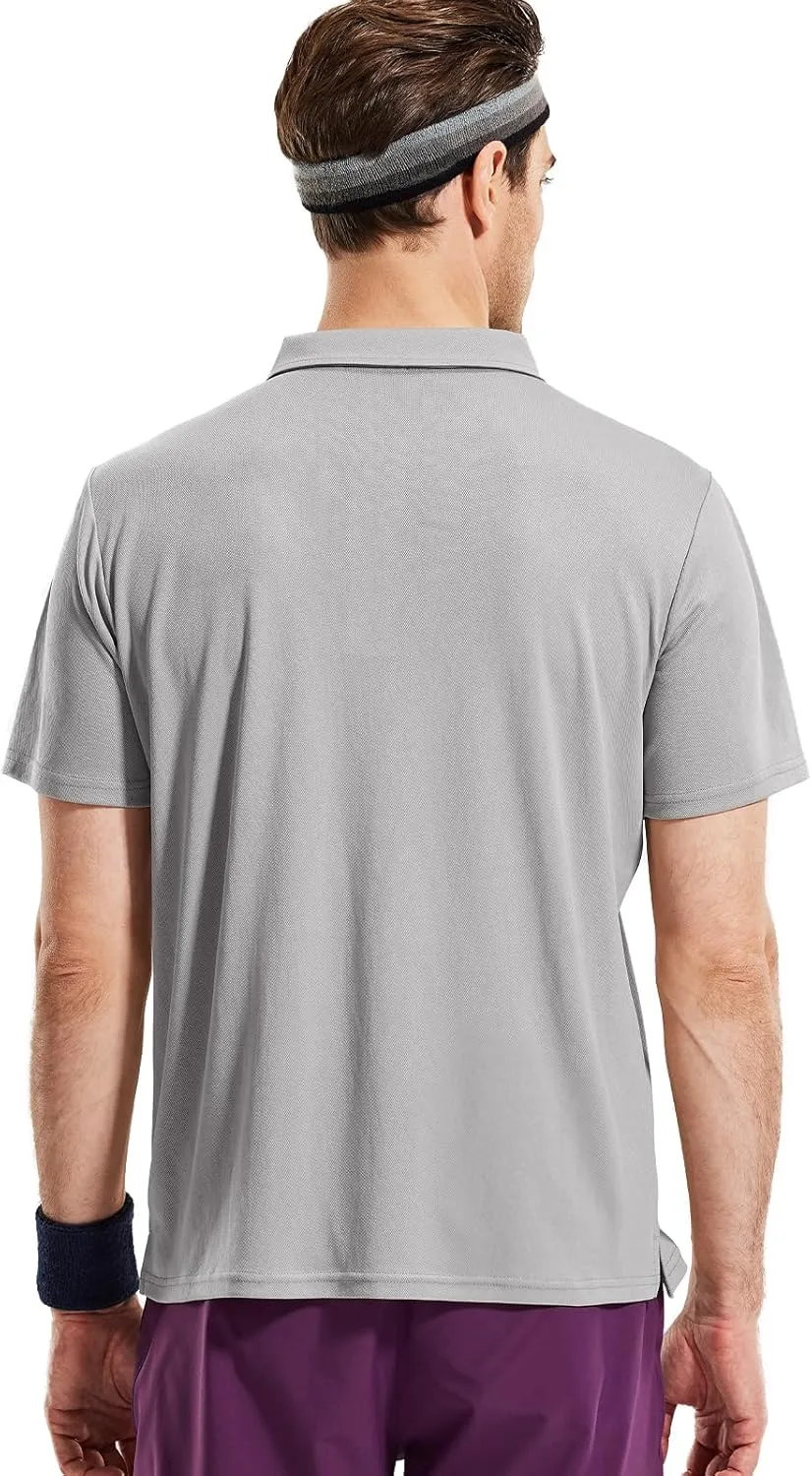 Haimont Men's Polo Shirts with Pocket Short Sleeve Quick Dry Moisture Wicking Golf Shirts Business Casual Work Polos