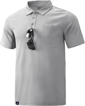 Haimont Men's Polo Shirts with Pocket Short Sleeve Quick Dry Moisture Wicking Golf Shirts Business Casual Work Polos