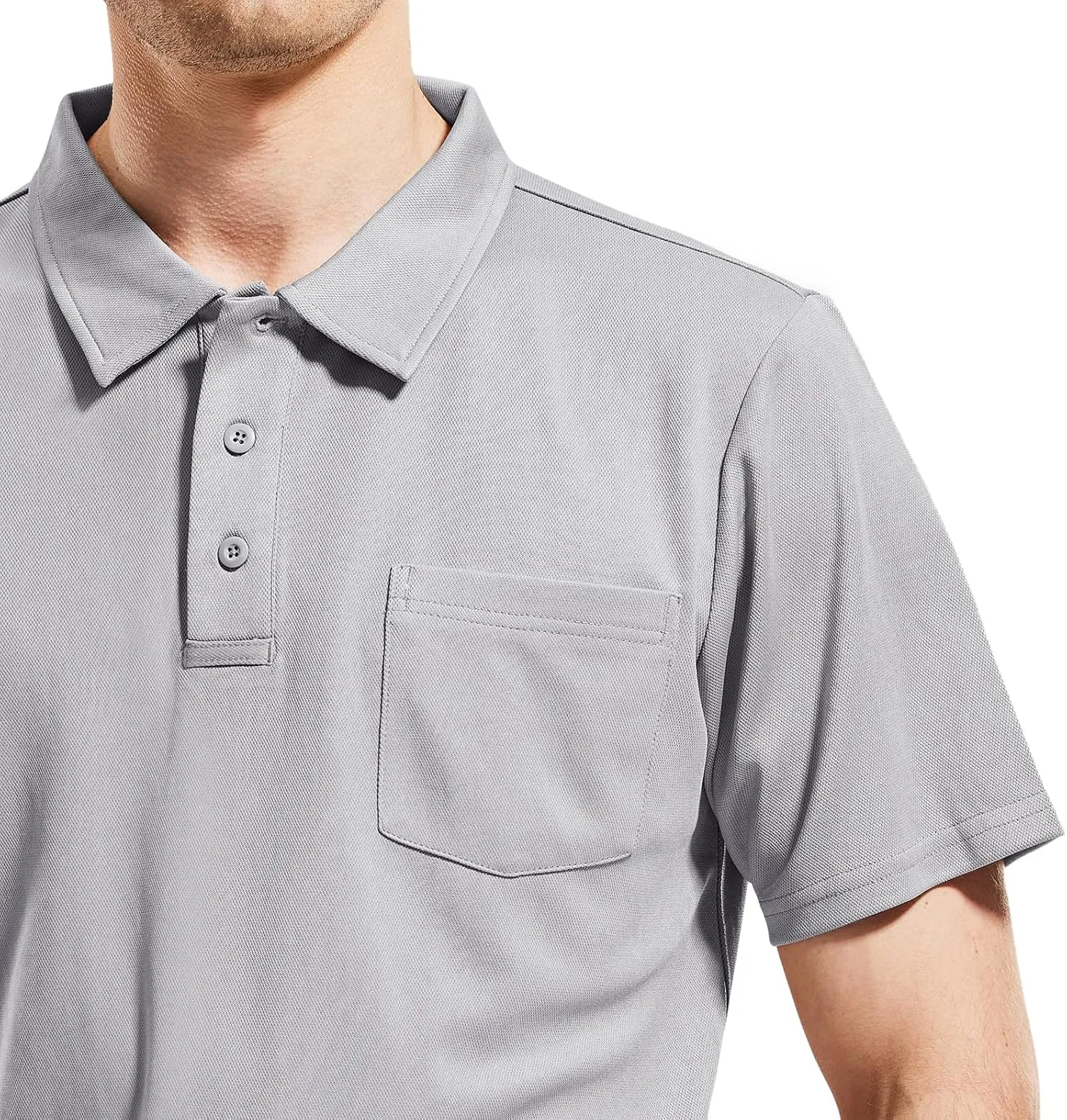 Haimont Men's Polo Shirts with Pocket Short Sleeve Quick Dry Moisture Wicking Golf Shirts Business Casual Work Polos
