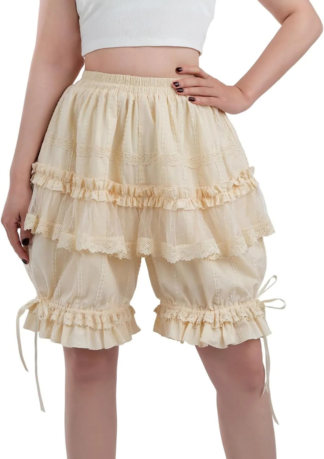 LTAKK Bloomers Women Ruffle Lace Pantaloons Renaissance Victorian Bloomers Kawaii Pumpkin Shorts