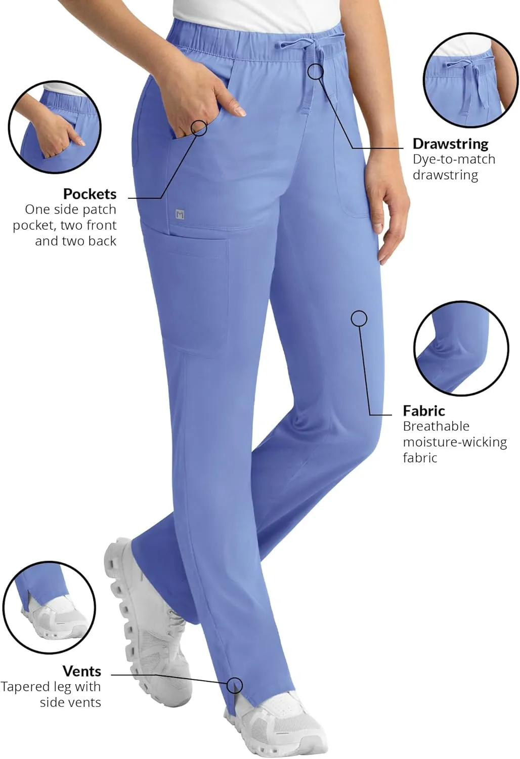 Maevn Matrix Full Elastic Waistband Cargo Scrub Pant