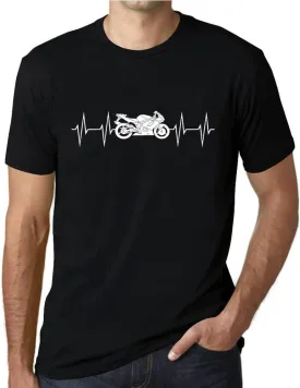 Men's Graphic T-Shirt Motorcycle Heartbeat Eco-Friendly Limited Edition Short Sleeve Tee-Shirt Vintage Birthday