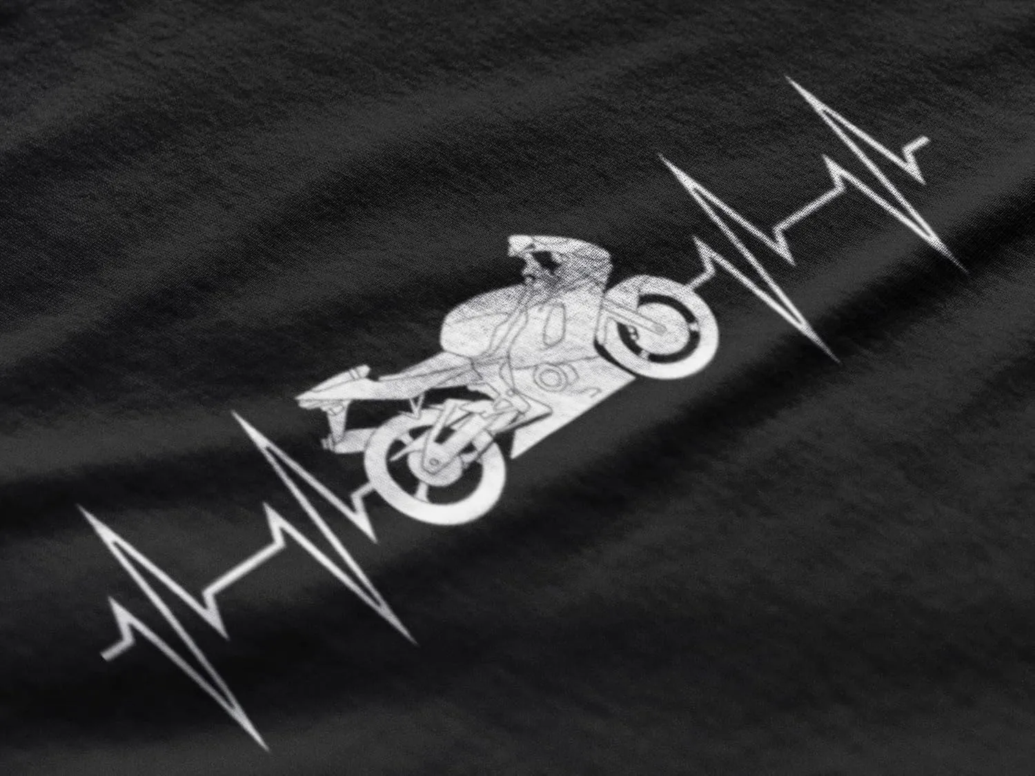 Men's Graphic T-Shirt Motorcycle Heartbeat Eco-Friendly Limited Edition Short Sleeve Tee-Shirt Vintage Birthday