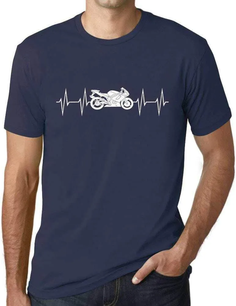 Men's Graphic T-Shirt Motorcycle Heartbeat Eco-Friendly Limited Edition Short Sleeve Tee-Shirt Vintage Birthday