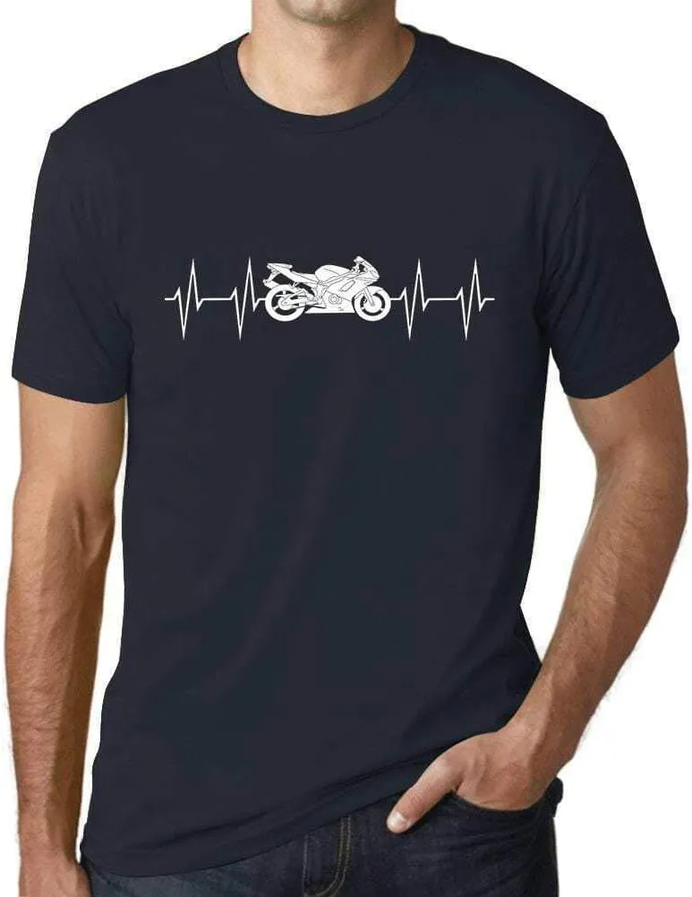Men's Graphic T-Shirt Motorcycle Heartbeat Eco-Friendly Limited Edition Short Sleeve Tee-Shirt Vintage Birthday