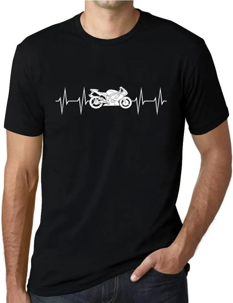 Men's Graphic T-Shirt Motorcycle Heartbeat Eco-Friendly Limited Edition Short Sleeve Tee-Shirt Vintage Birthday