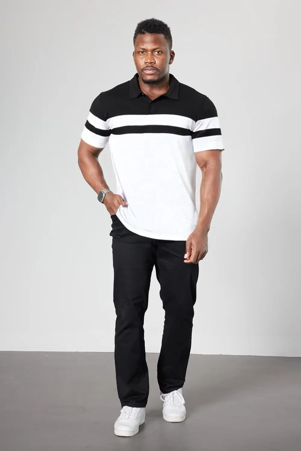 Mens Polo Shirts Short Sleeve Color Block T Shirt Summer Lightweight Casual Golf Shirts