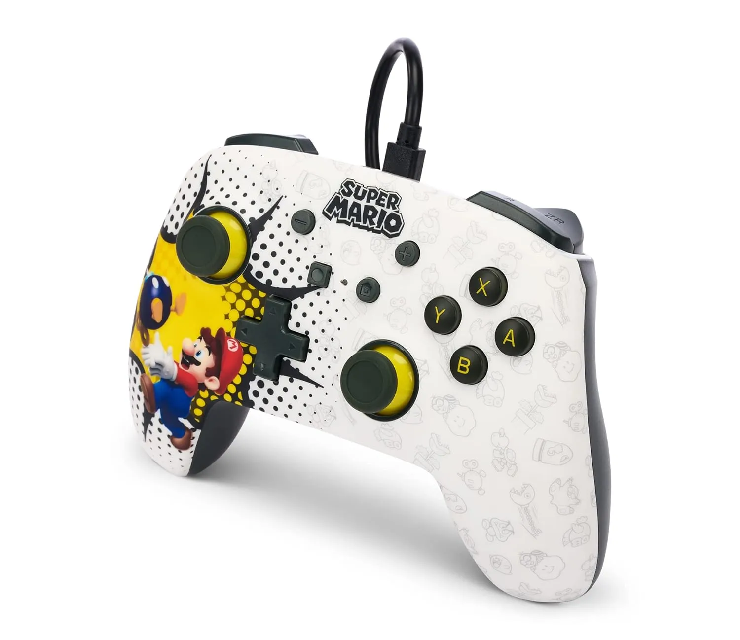 PowerA Enhanced Wired Controller for Nintendo Switch - Bob-omb Blast, Gamepad, game controller, wired controller, officially licensed