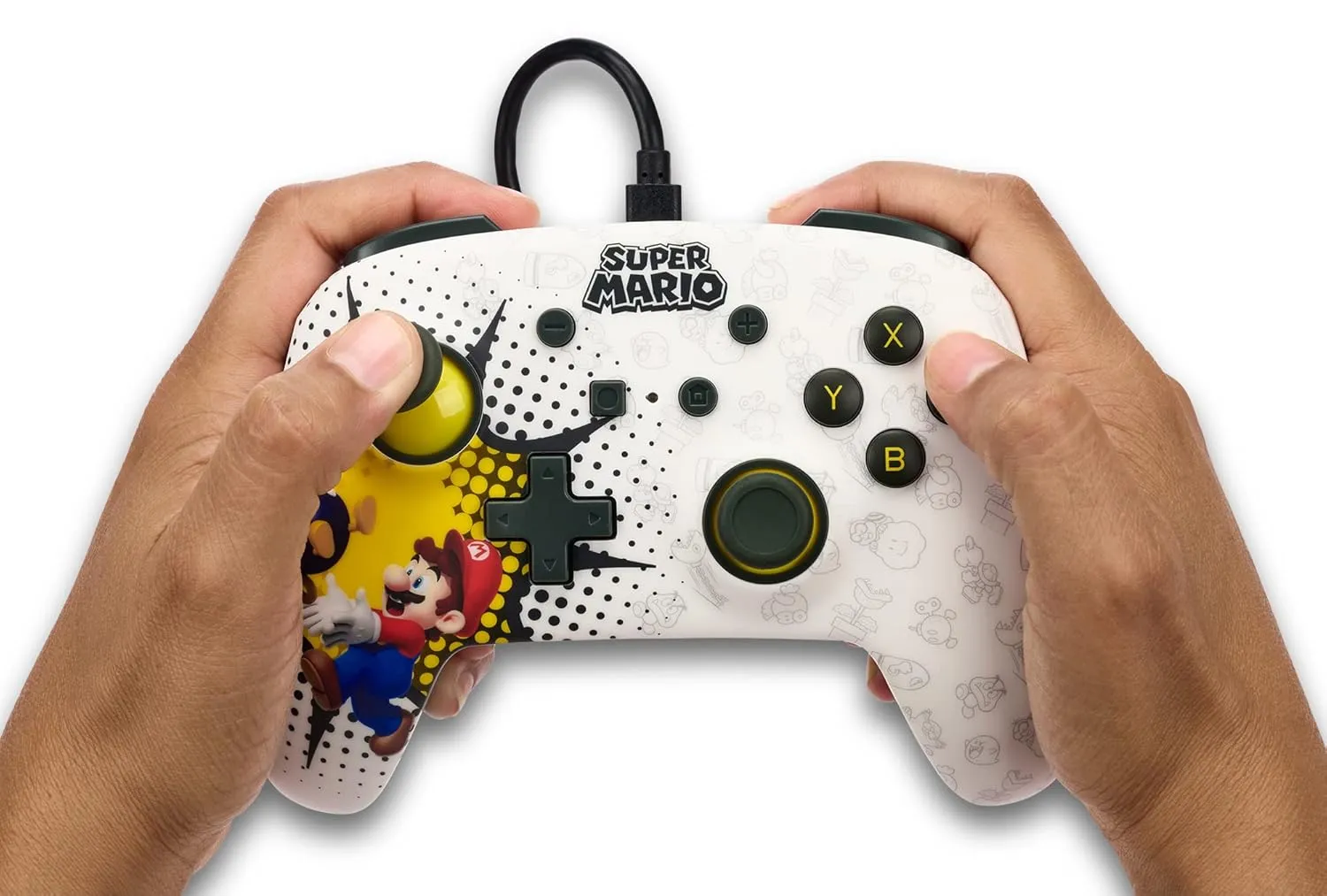 PowerA Enhanced Wired Controller for Nintendo Switch - Bob-omb Blast, Gamepad, game controller, wired controller, officially licensed