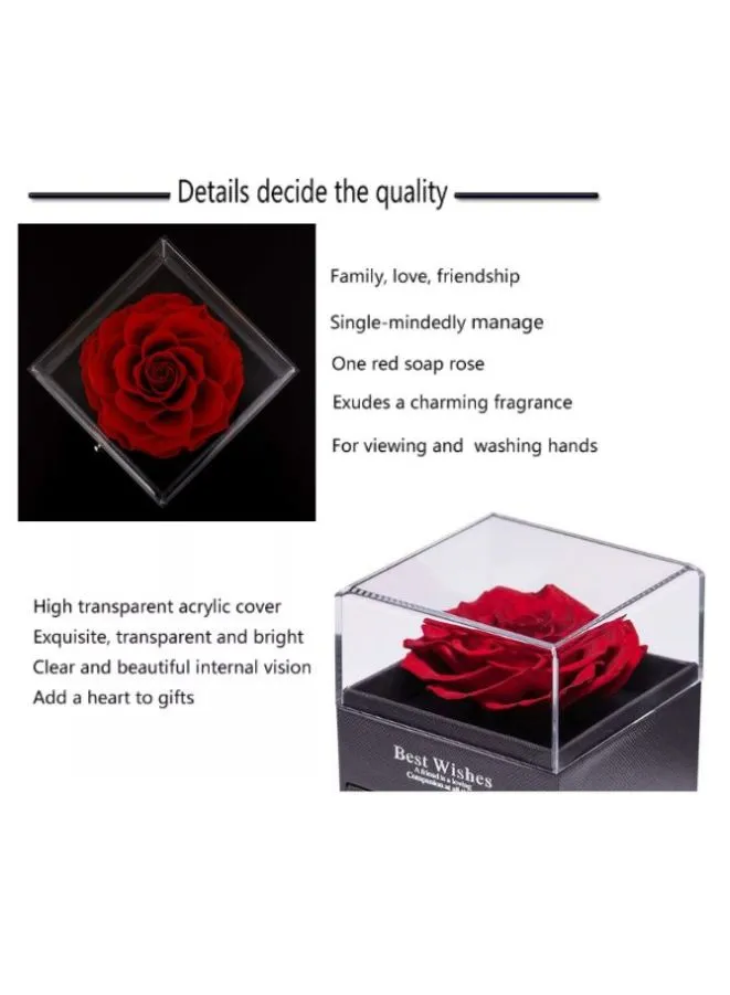 Rose Gifts for Her, Jewelry Box with Heart Shape Gold Necklace for Valentines Day with Greeting Card and Bag