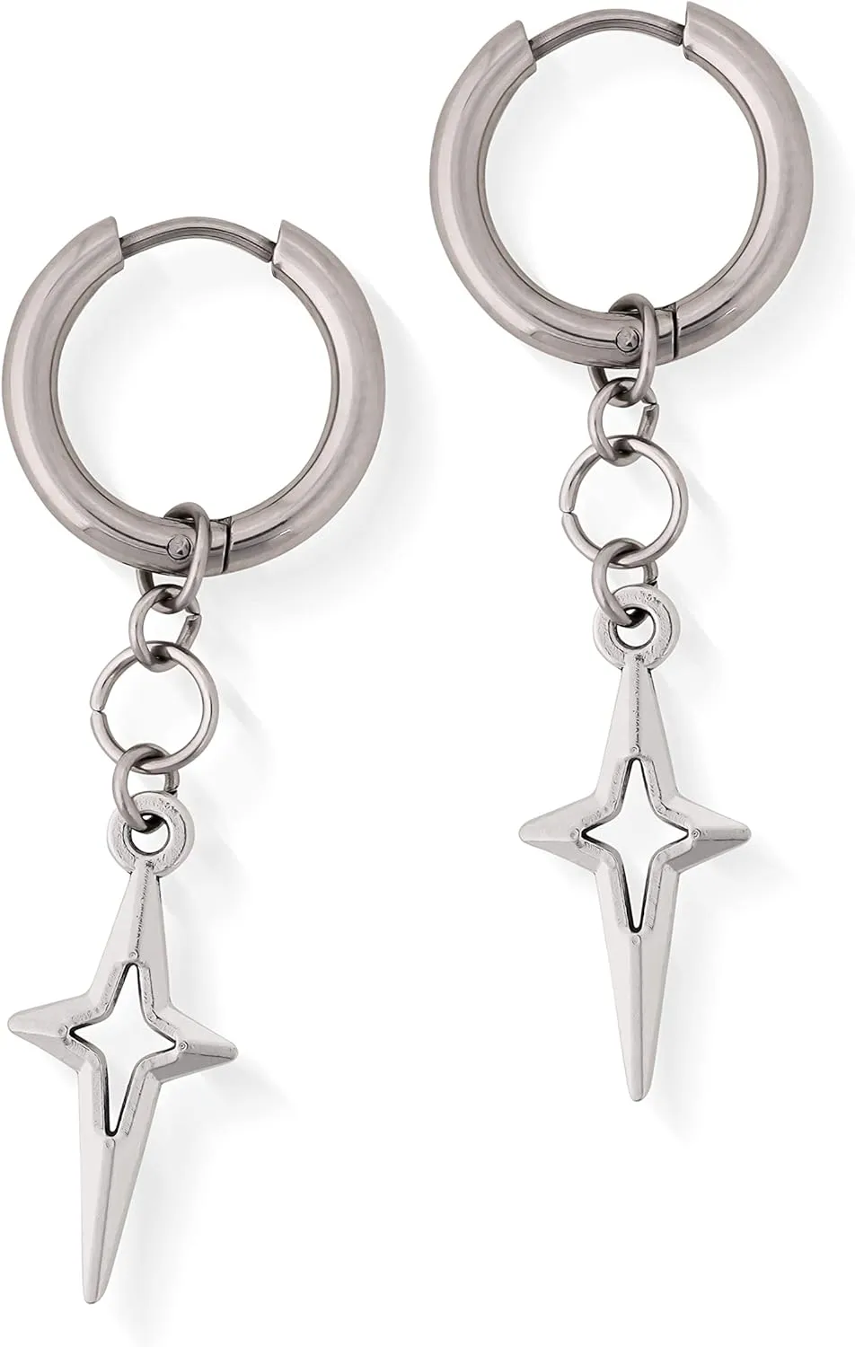 Sacina Gothic Y2k Spike Star Hoop Earrings, Y2K Emo Punk Grunge Goth Earrings, Halloween Christmas Jewelry Gift For Women