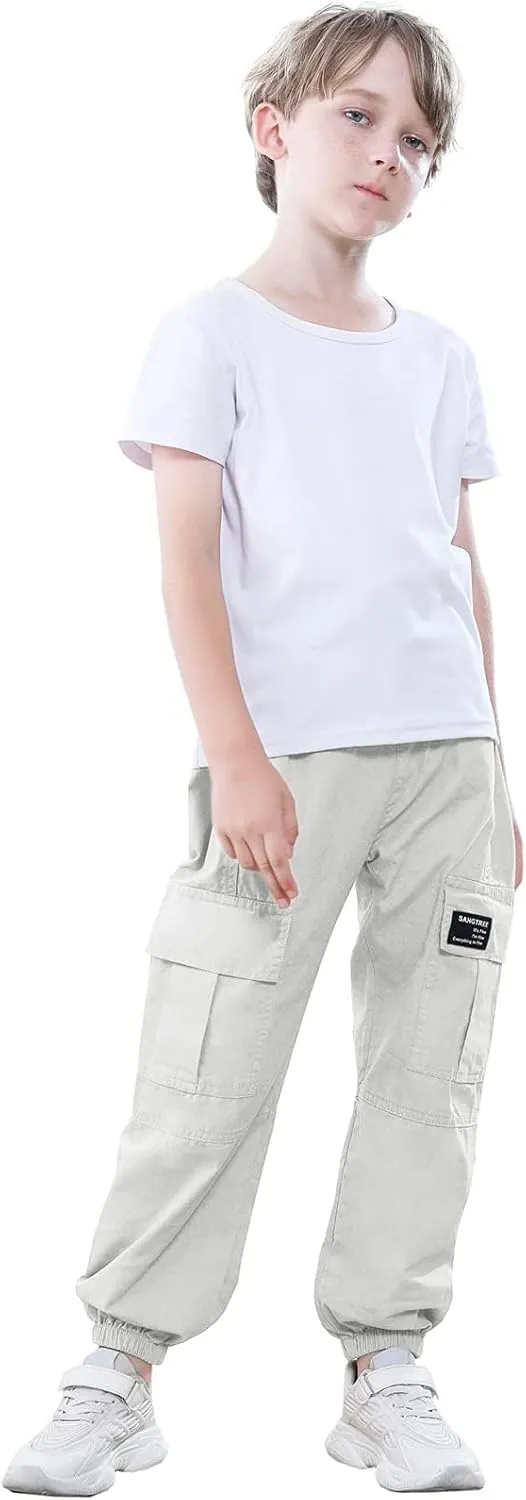 SANGTREE Boy's & Men's Cargo Jogger Pants, 3 Years - Men XXL