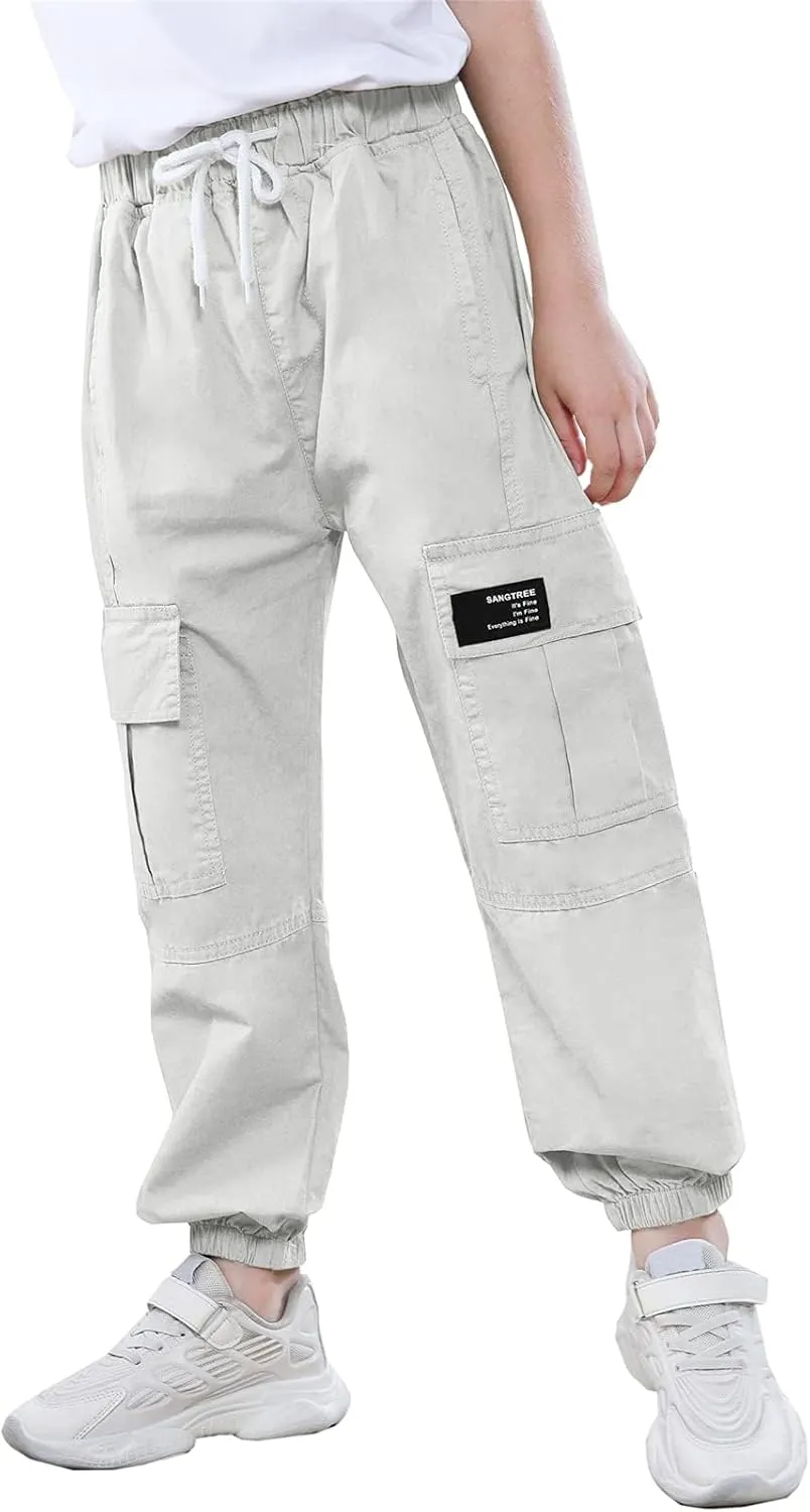 SANGTREE Boy's & Men's Cargo Jogger Pants, 3 Years - Men XXL