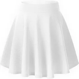 TRENDMALLS Women's Basic Versatile Stretchy Flared Casual Mini Skater Skirt
