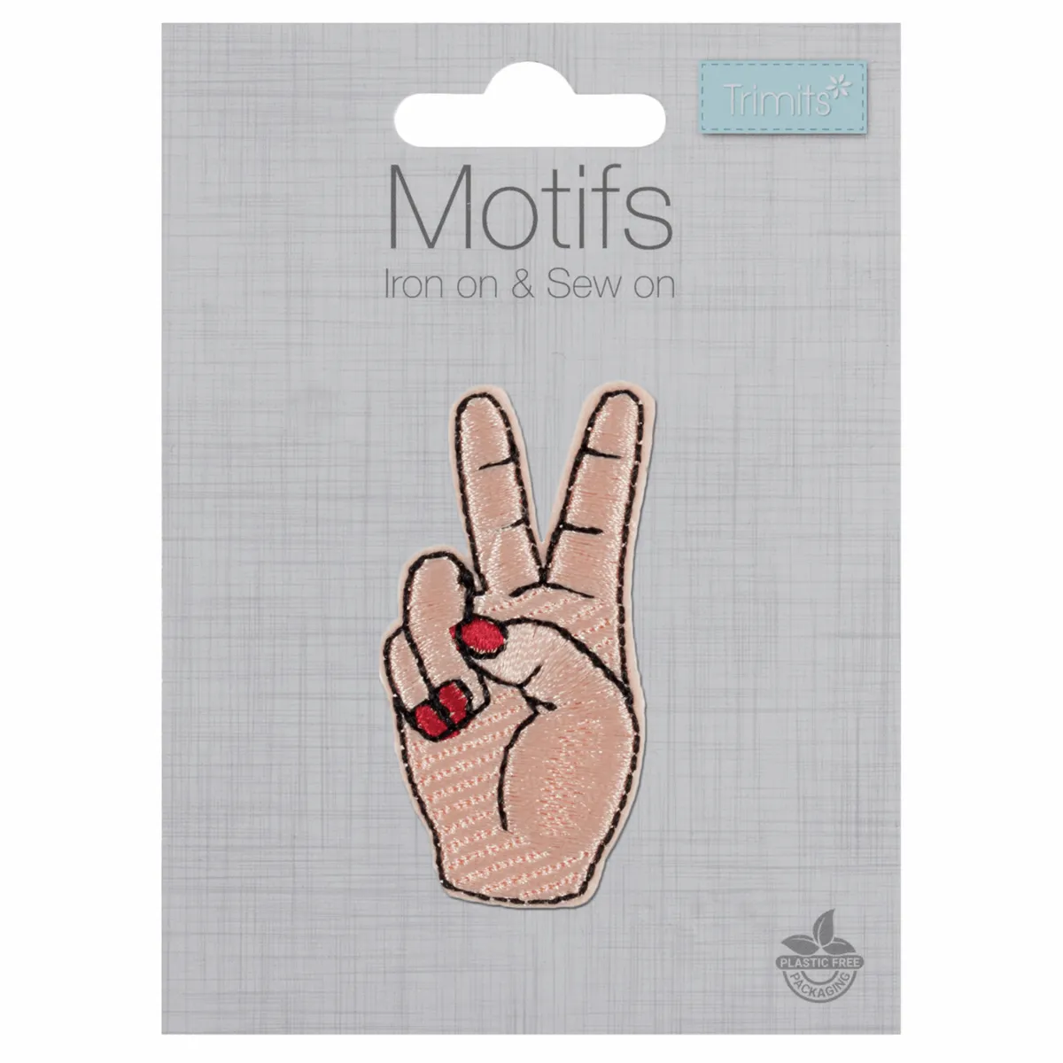 Trimits Iron-On/Sew On Motif Patch - Peace Sign