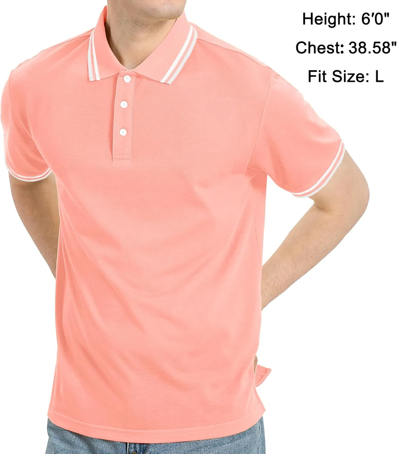 V VALANCH Mens Golf Polo Shirts Short Sleeve Moisture Wicking Golf Polo Shirts Collared Athletic Tennis Shirt
