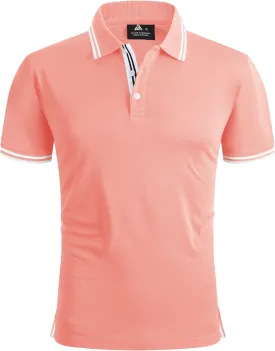 V VALANCH Mens Golf Polo Shirts Short Sleeve Moisture Wicking Golf Polo Shirts Collared Athletic Tennis Shirt