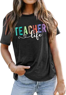 VVNTY Women Teacher Shirts First Grade: 1st Grade Teachers T-Shirt Back to School Gift Tops