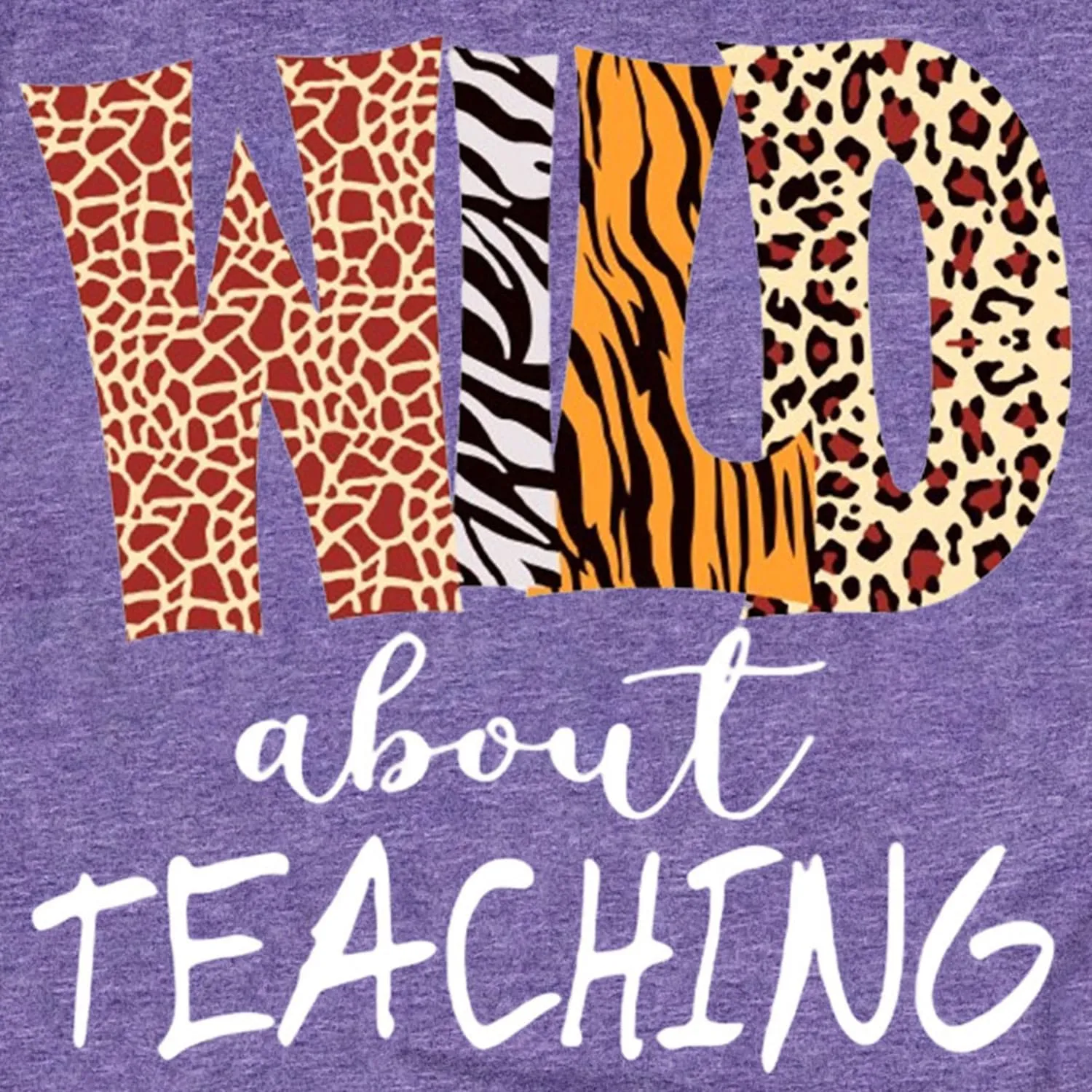 Womens Teacher Shirts Wild About Teaching Leopard Print T-Shirt Teacher Life Tee Top
